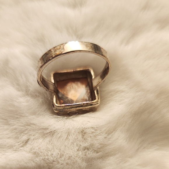 Orange Crystal and Silver Ring - Picture 4 of 8